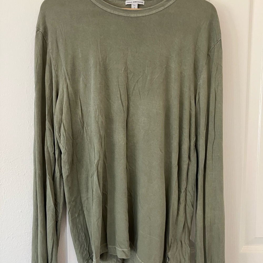 James Perse Olive Green Top